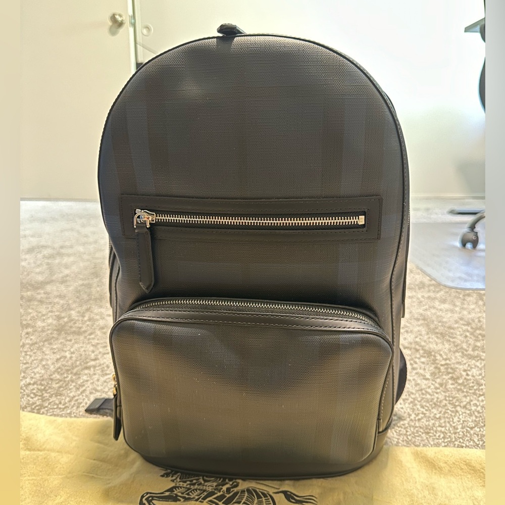 Men’s Burberry Navy Check Backpack